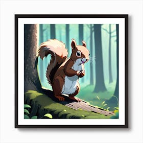 Squirrel In The Forest 153 Art Print