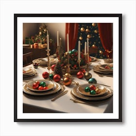 Christmas Table Setting 52 Art Print