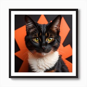 Halloween Tabby Cat Print Art Print