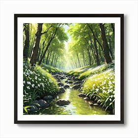 Stream In The Woods 4 Art Print