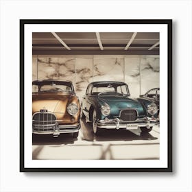 Classic Cars In A Museum Art Print