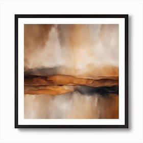 Abstract Minimalist Painting That Represents Duality, Mix Between Watercolor And Oil Paint, In Shade (39) Art Print