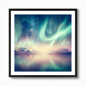 An ethereal and dreamlike depiction of the Northern Lights.3 Art Print