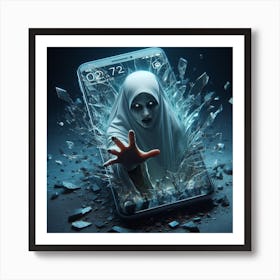 Ghost In The Phone Art Print