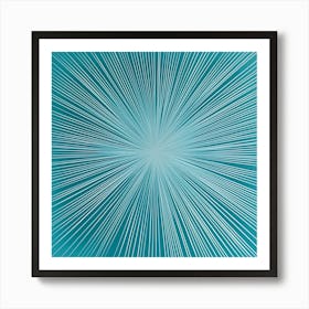  'Aqua Essence', a captivating artwork that embodies the tranquility and expansiveness of the sea. The art piece features a myriad of fine lines radiating from a central point, creating a dynamic sense of movement in a serene palette of aqua and teal.  Oceanic Calm, Dynamic Movement, Serene Aqua.  #AquaEssence, #TealArt, #CalmingDesign.  'Aqua Essence' is an oasis of calm for any interior, offering a visual retreat that mirrors the soothing qualities of water. Perfect for contemporary homes or offices, it provides a refreshing focal point that is both invigorating and peaceful, inviting viewers to a moment of contemplation and serenity. Art Print