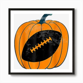 Football Pumpkin Carving Art Thanksgiving Fall Game Art Print