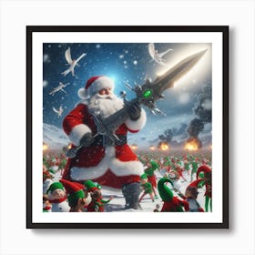 Santa Claus Saves Christmas Art Print
