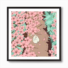 Cherry Blossom Season Sqaure Art Print