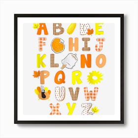 Alphabet Funny Turkey Thanksgiving Costume Preschool Teacher Art Print