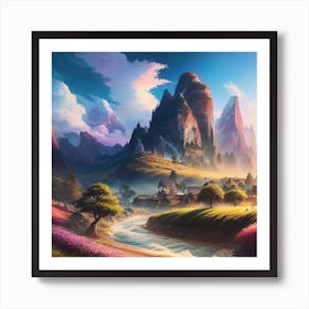 Landscape Painting, Fantasy Painting, Landscape Painting, Landscape Painting, Fantasy Painting Art Print