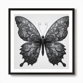 Black Lace Butterfly IV Art Print