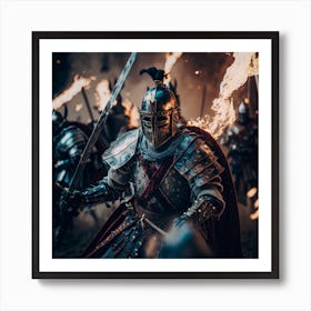 Medieval Knights With Swords Art Print