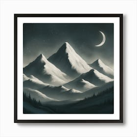 A Night In The Mountains (2) Art Print