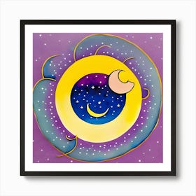 Moon And Stars Poster