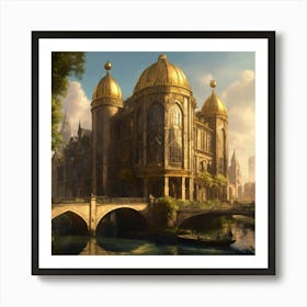 A Small Fantasy City With A Massive Gothic Inspire (15) Art Print