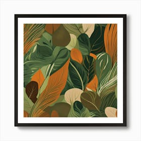 Tropical Leaves Pattern Art Print