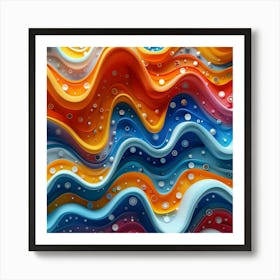 Abstract Of Colorful Waves Art Print