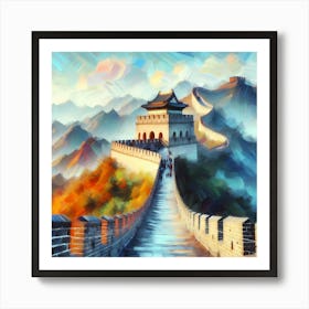 Great Wall Of China -Creative Paint Art Print