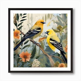 Bird In Nature American Goldfinch 2 Art Print