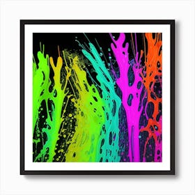 Colorful Paint Splashes Art Print