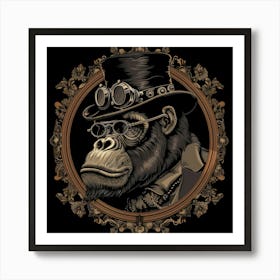 Steampunk Gorilla 24 Art Print