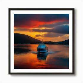 Sunset On A Boat 21 Art Print