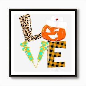 Pcr Nurse Leopard Pumpkin Halloween Love Nurse Life Affiche