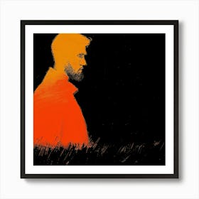 Man In The Orange Jacket Art Print