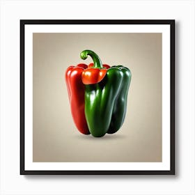 Red And Green Pepper Art Print