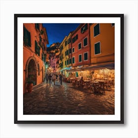 Night In Cinque Terre Art Print