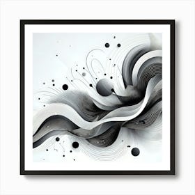 Abstract Black And White Painting 5 Art Print