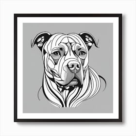 Pit Bull Dog Art Print