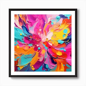 Abstract Flower Painting 4 Art Print