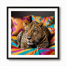 Leopard On The Bed Chillout Art Print