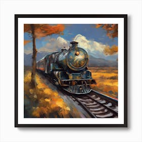 Train On The Tracks Art Print