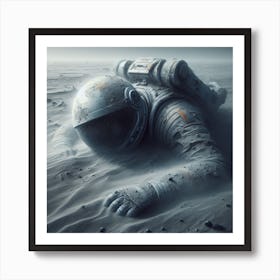 Ashes to Ashes 4/4   (spaceman crashed moon dust planet space travel astronaut bowie major tom death drying Apollo alone afraid scared oxygen moon)  Art Print