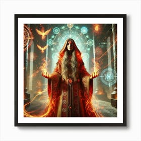 Elder Yara Flamekeeper Scifi Portrait Affiche