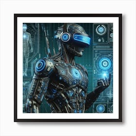 Futuristic Robot 63 Art Print