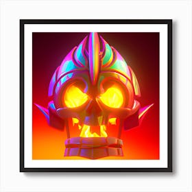 Skull With Glowing Eyes Art Print