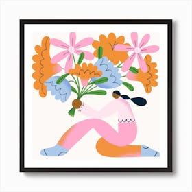 A Bouquet Of Flowers Square Art Print