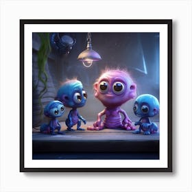 Armadiler Encounter A Group Of Adorable Alien Creatures With Ad 5172bc95 528d 4584 8a29 Ec61c7530c11 1 Art Print