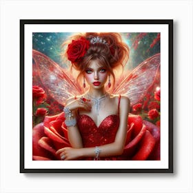 Fairy In Red Dress 2 Art Print