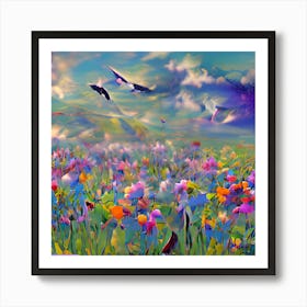 Flowers In The Sky Art Print