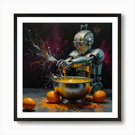 Robot In The Kitchen Art Print