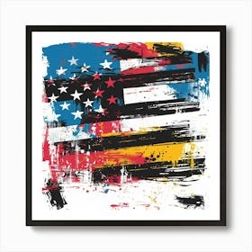 A Usa Expressive Strokes Illustration 1719926391 3 Art Print