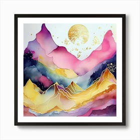 Mountains And Stars Art Print