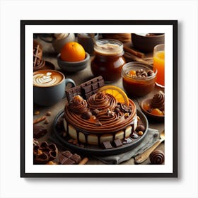 Chocolate wave and orange caramel 2 Art Print