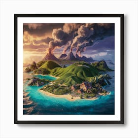 A Stunning 3d Rendering Of An Imaginary Island Mea Cvez4adfqzsqxlk Diofgg J8isuc1kq Wgzqhnkp5ulg Poster