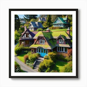 Auckland Houses Art Print