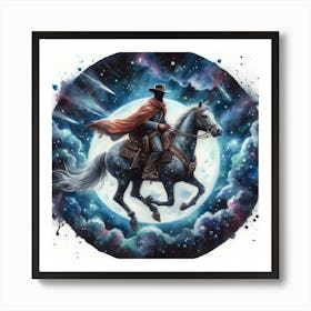 Cowboy On Horseback Art Print